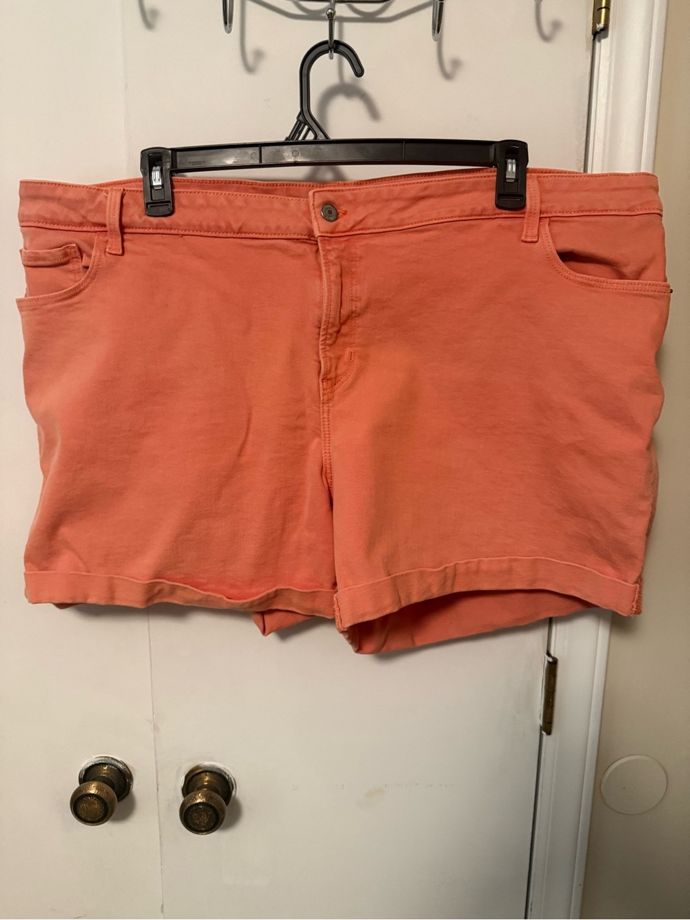 Old Navy Peach Coral Cuffed Denim Shorts
